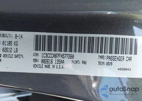 2015 Chrysler 200 Limited from USA, damaged, VIN 1C3CCCAB7FN577260